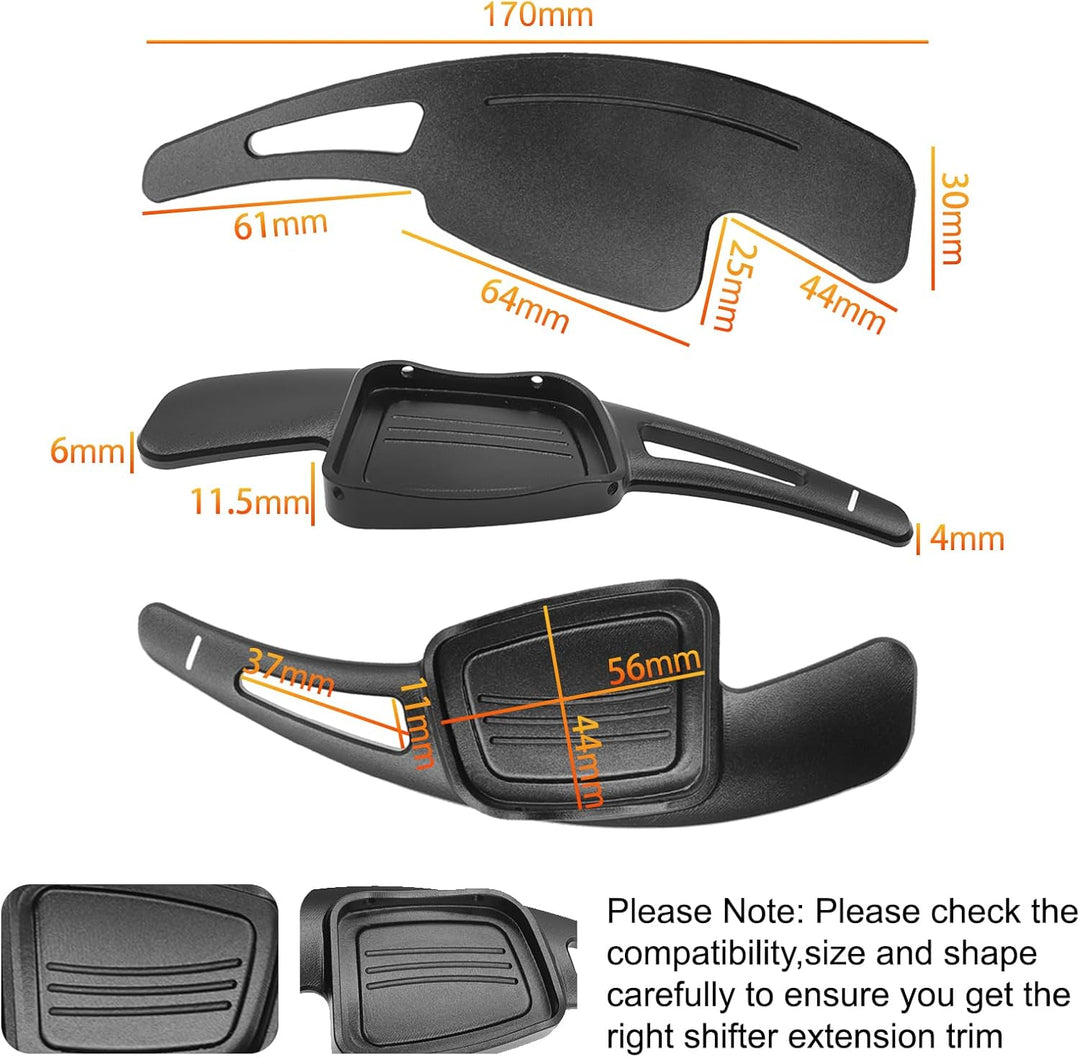CT-CARID 2 Stück Auto Aluminium Lenkrad Schaltpaddle Shifter Verlängerung Aluminium Kompatibel Schal