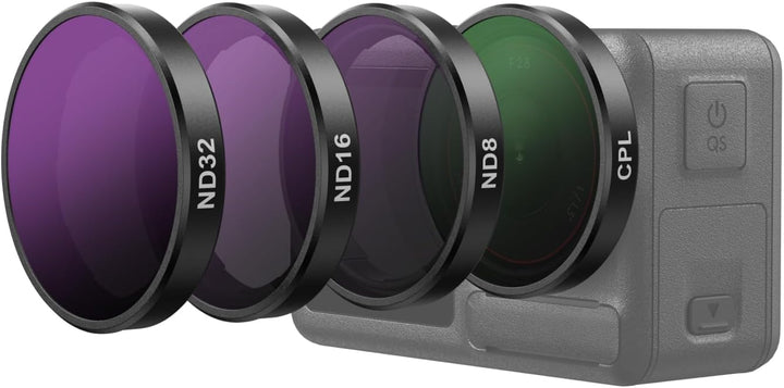 TELESIN Kamera Lens Filter Set für DJI Osmo Action 4 Action 3, 4er-Pack CPL ND32 ND16 ND8 Polarisier