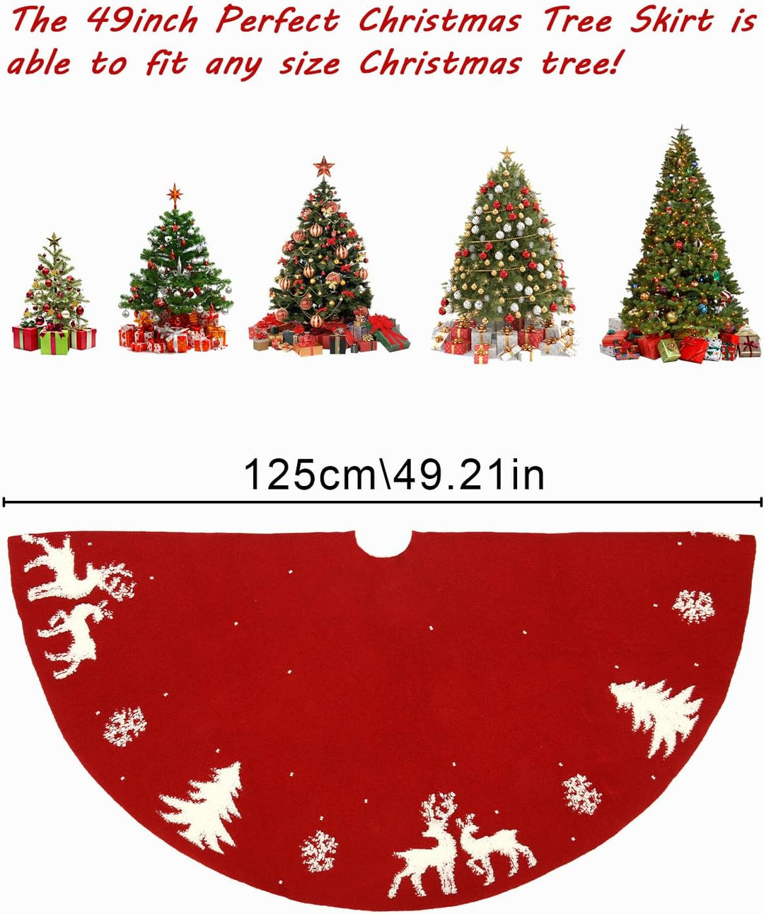 Weihnachtsbaum-Rock 122cm,Weihnachtsbaumdecke Tannenbaum Decke,Christbaumständer Teppich Baumdecke W