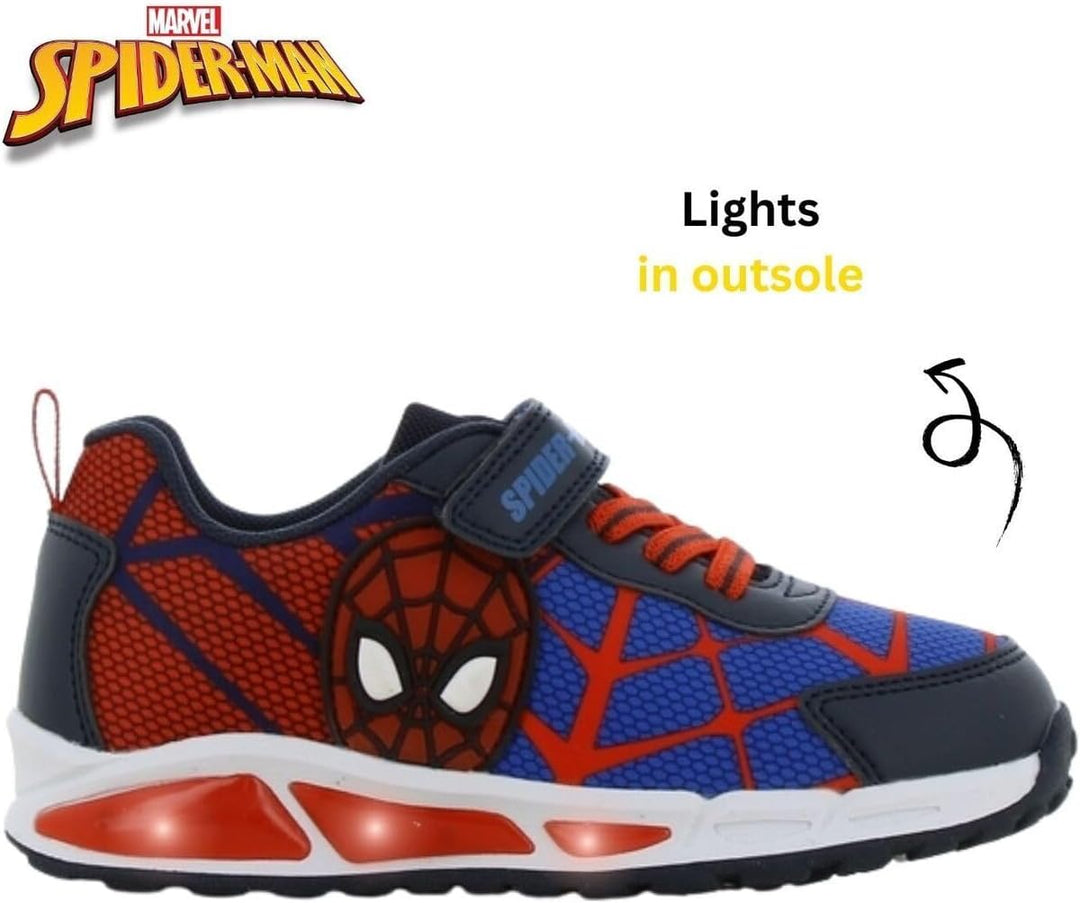 Leomil Spiderman Blinkschuhe Jungen Spiderman Schuhe Kinder, Ideal for Schule und Freizeit 25 EU Bla