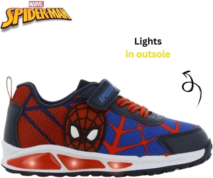 Leomil Spiderman Blinkschuhe Jungen Spiderman Schuhe Kinder, Ideal for Schule und Freizeit 25 EU Bla