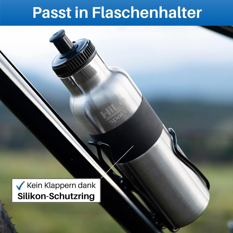 HiLo sports isolierte Trinkflasche Fahrrad Edelstahl 600ml - [Hält 12h warm & 24h kalt] Thermo Radfl