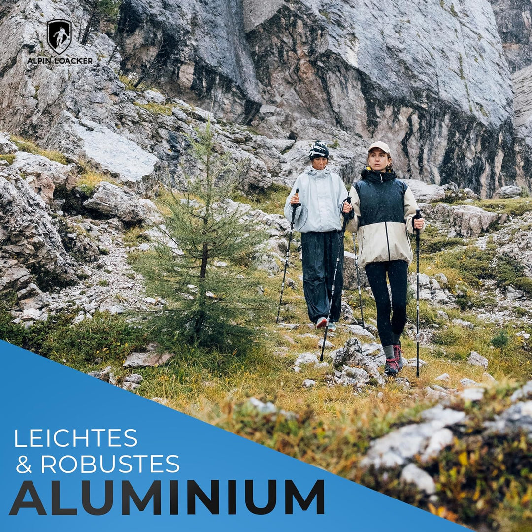ALPIN LOACKER Wanderstöcke faltbar Carbon oder Aluminium mit Korkgriff I Nordic Walking Stöcke Damen