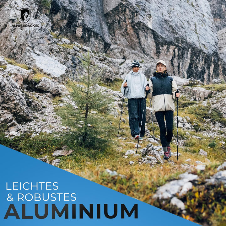 ALPIN LOACKER Wanderstöcke faltbar Carbon oder Aluminium mit Korkgriff I Nordic Walking Stöcke Damen