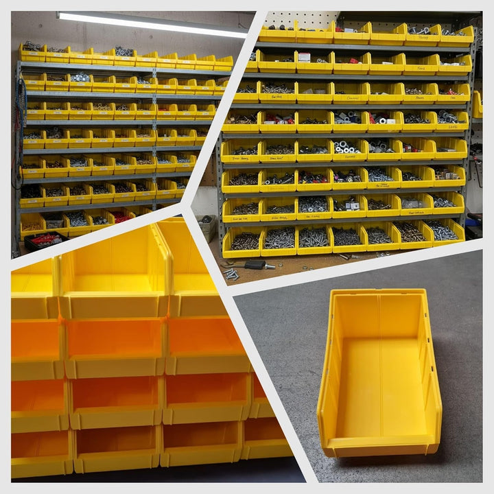 RODOPI 9er Set Stapelboxen, Grösse XL | Sichtlagerkästen 489x304x185mm | Robuste Lagerboxen für Werk