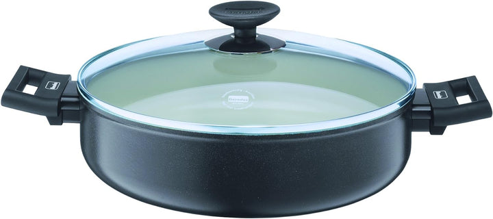 Berndes Alu Specials Smart Schmorkasserolle 28 cm mit Glasdeckel, 013267, Aluminium, weiss, Keramik,