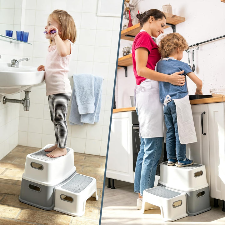 Tritthocker Kinder,Tritthocker für Kinder 2 Stufen,Anti-Rutsch
