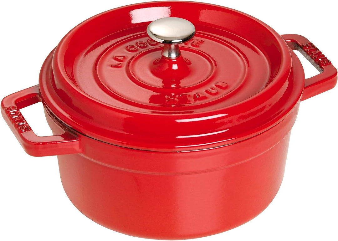 STAUB Gusseisen Bräter/Cocotte, Rund 22 cm, 2,6 L, Aromaregen Funktion, Für alle Herdarten geeignet,