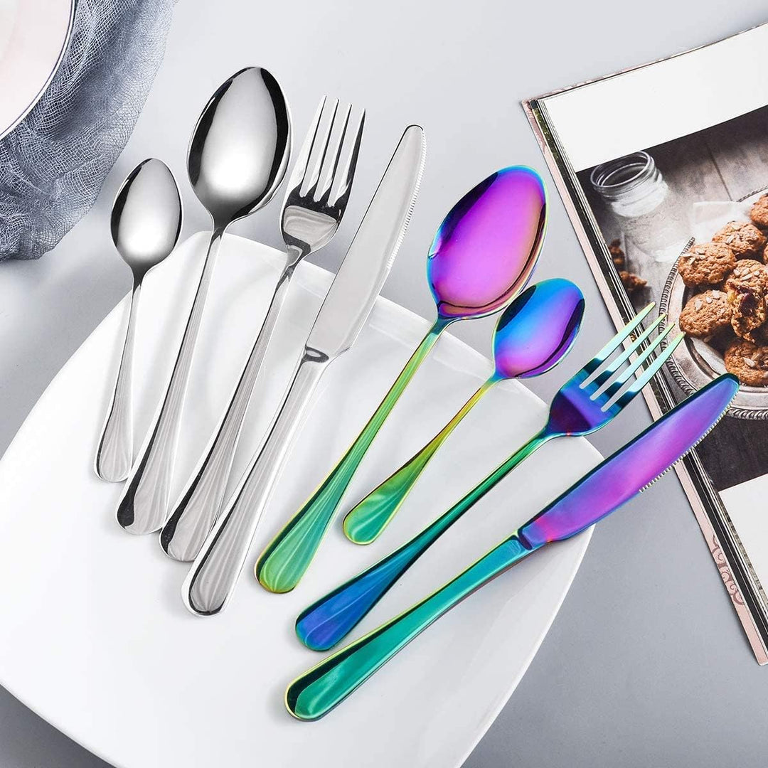 OBR KING 16-teilig Besteck Set Edelstahl Utensilien Inklusive Löffel Messer und Gabel Geschirr Set S
