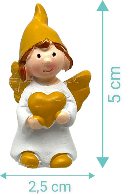 MIK funshopping Schutzengel in Tüte 2-Fach Sortiert, 24er Display, Glücksbringer (goldgelb), Goldgel