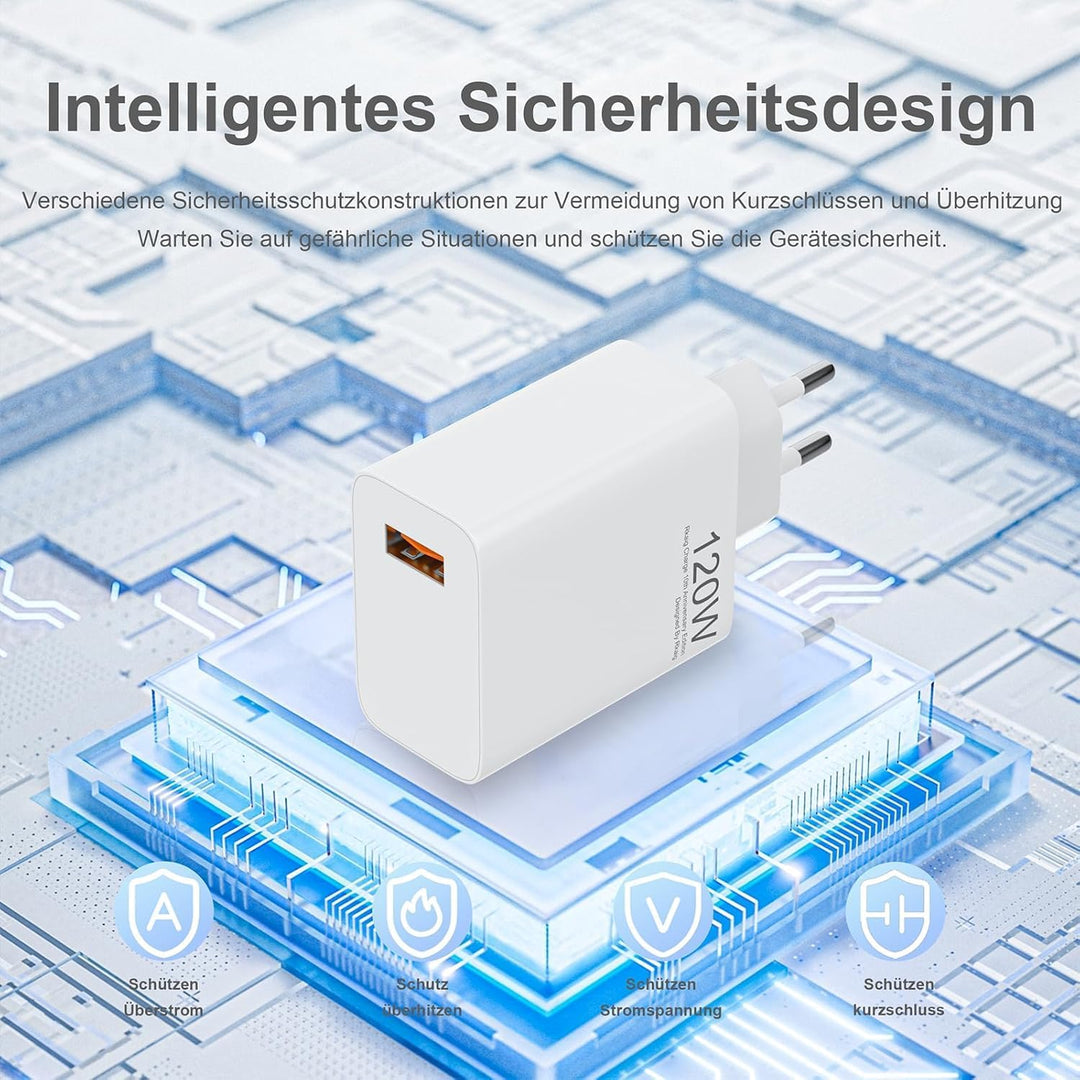 120W ladegerät für Xiaomi 15, 14, 13, 12, 13t, 12t, 12s, Redmi Note 14/13 Pro+/12 Pro+/11 P+ 5G, 12,
