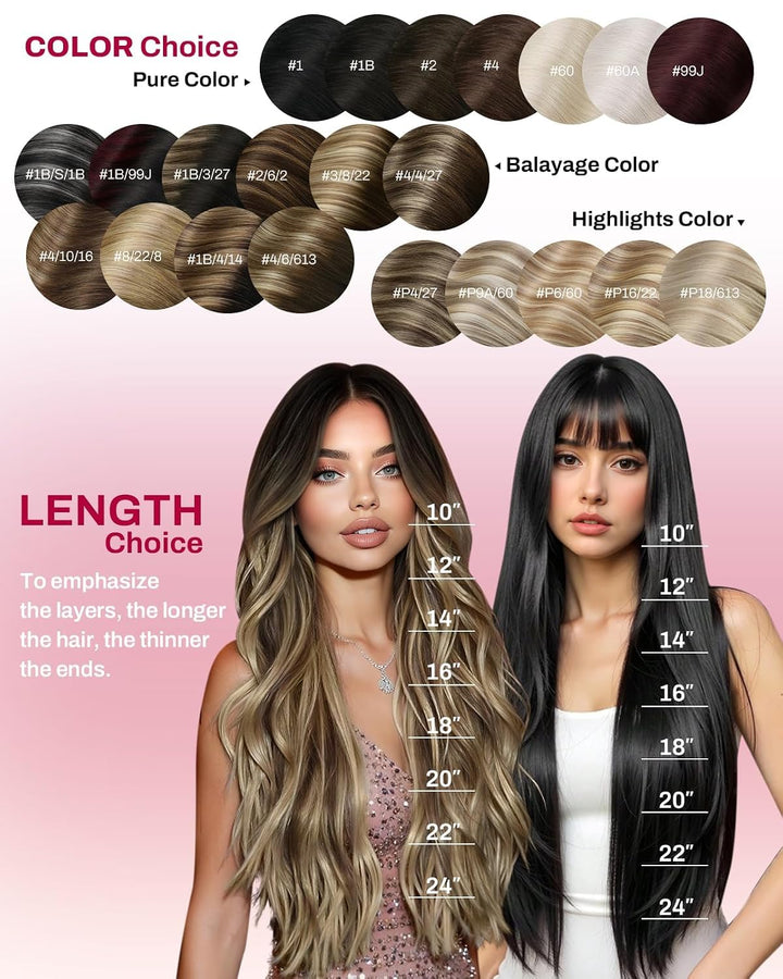 Moresoo Clip in Extensions Echthaar Remy Haarextension Echthaar Clip Doppelt Tressen Clip in Extensi