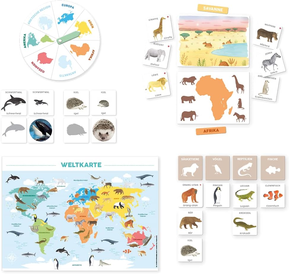 Jumbo - ich lerne Entdecken – Tiere – Lerne die Tierwelt kennen - Lernspiel für Kinder von 3 – 7 Jah