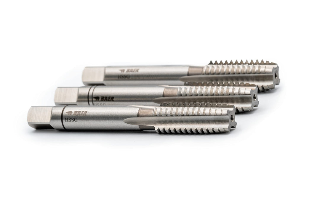 BAER Handgewindebohrersatz HSSG, Handgewindebohrerset 3-tlg. Satz M 8 x 1,25 - Gewindeschneider - Ge