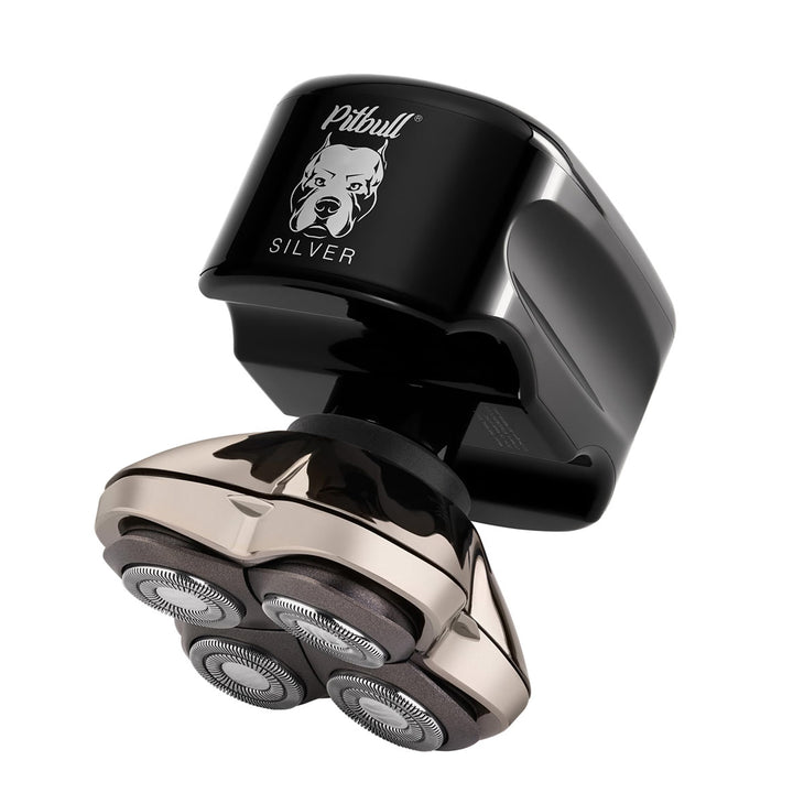Skull Shaver Pitbull Silver Pro SX5 - Kopf- und Gesichtsrasierer - Elektrorasierer für Herren, Nass