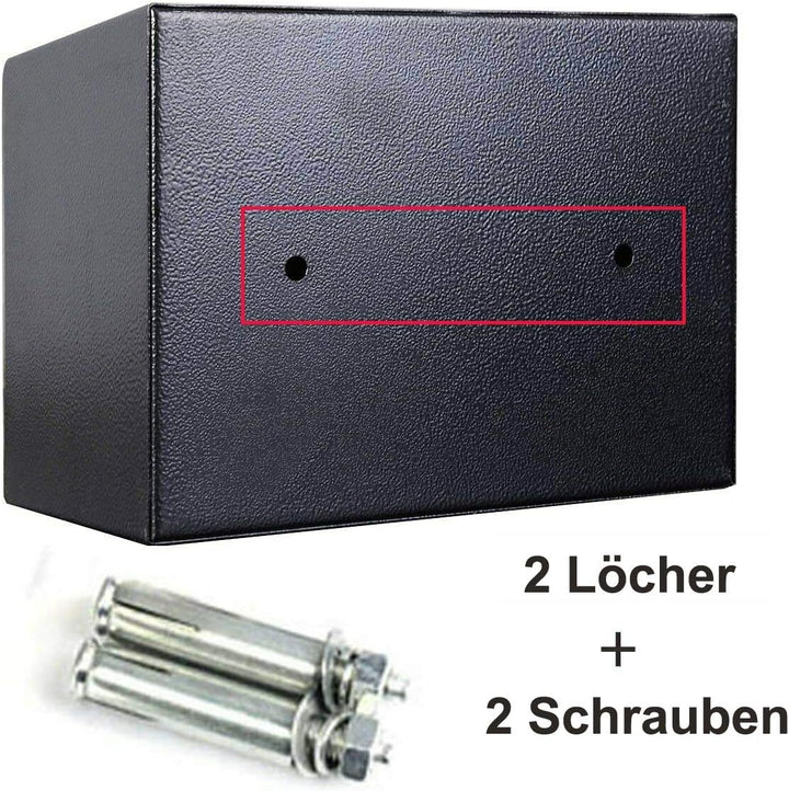 Tresor 31x20x20cm Elektronischer Safe, Elektronik Zahlenschloss Doppelstahlbolzen Montagematerial Sa