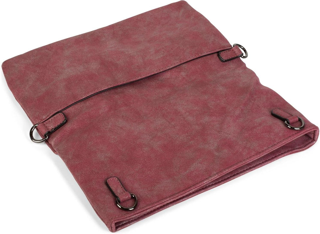 styleBREAKER Fold-Over-Clutch in Wildlederoptik mit Überschlag, 3-in-1 Tasche, Schulterriemen, Trage
