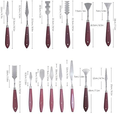 14 Stück Palette Messer Set Spachtel Schaber Malmesser Malspachtel Künstler Set für acryl und Öl Far
