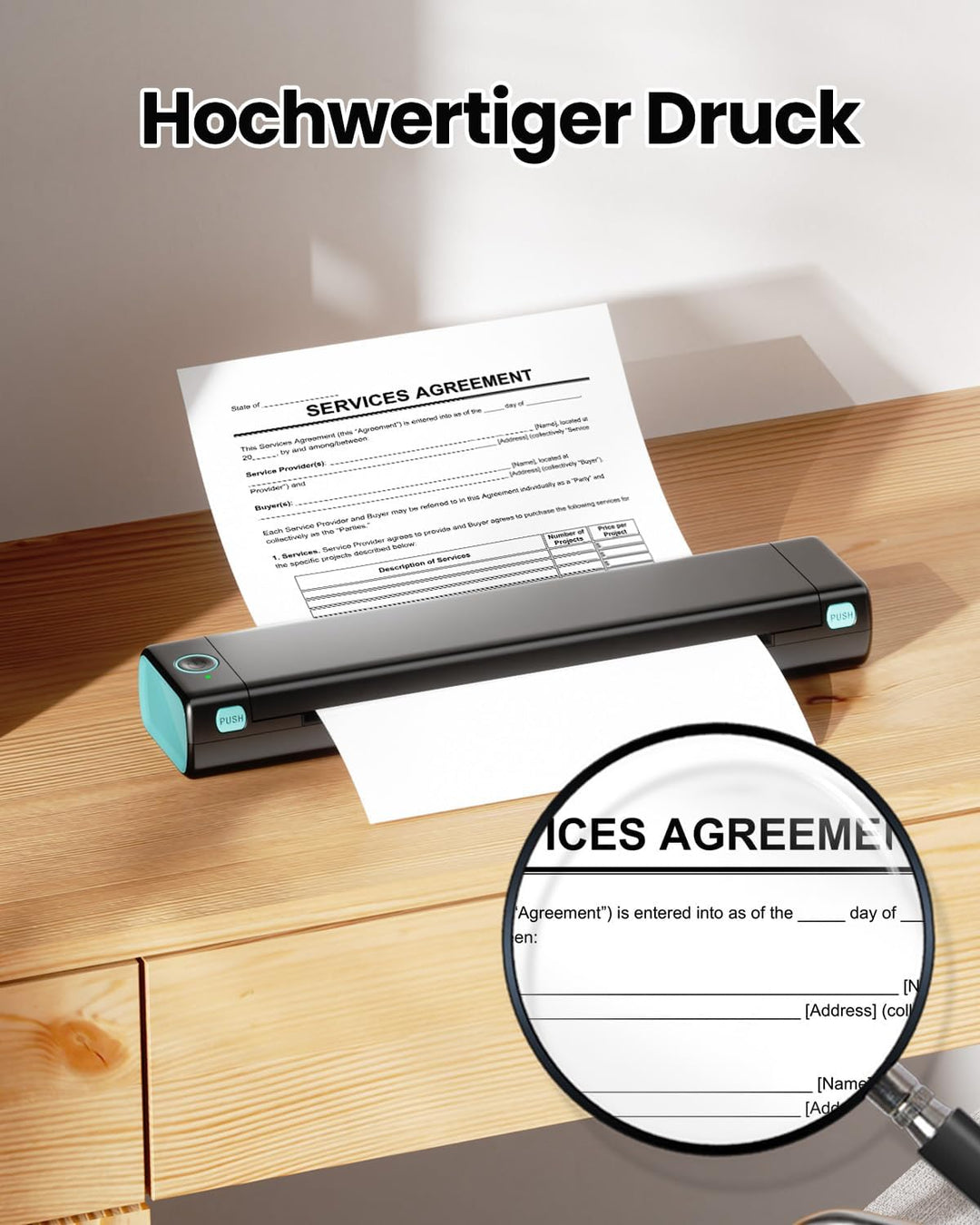 Phomemo M08F A4 Thermopapier Kompatibel für Phomemo M08F, PJ762/PJ763MFi, MT800/MT800Q Tragbarer The