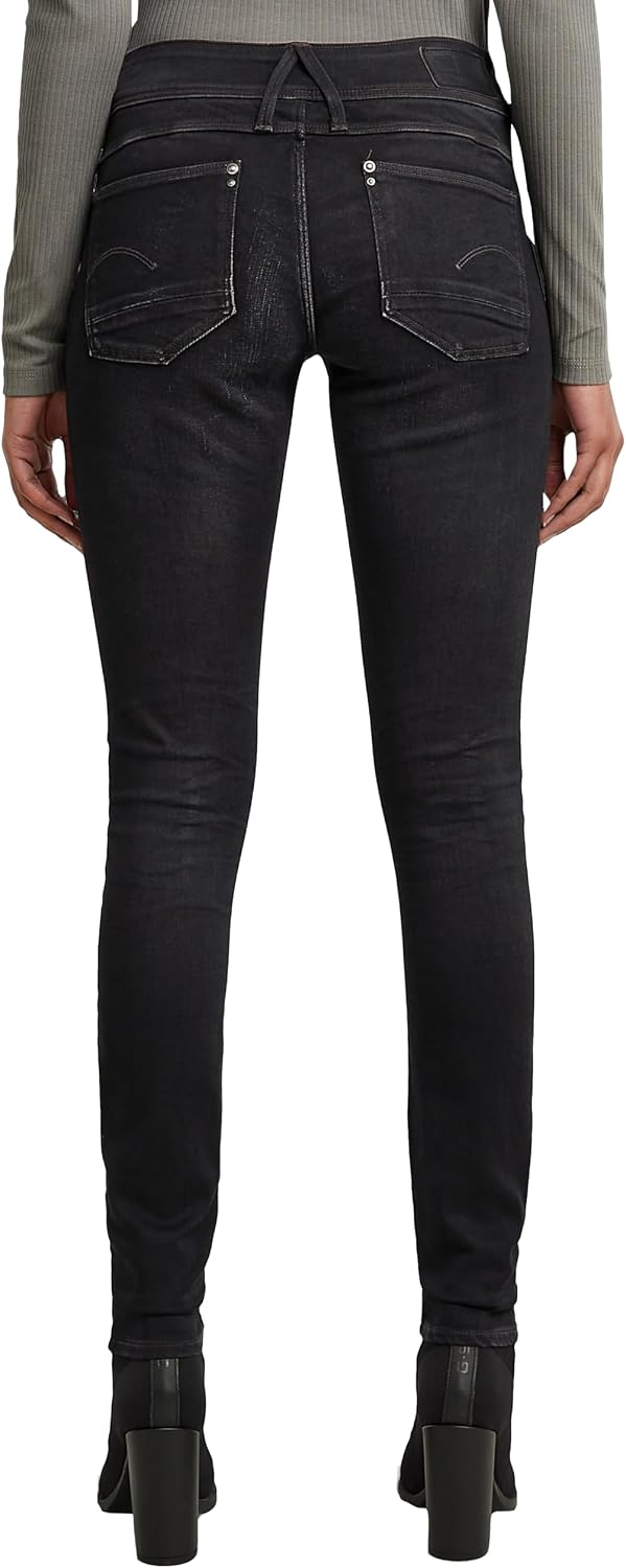 G-STAR Damen Lynn Mid Skinny Jeans 23W Schwarz (Dusty Grey D06746-b472-a799), 23W Schwarz (Dusty Gre