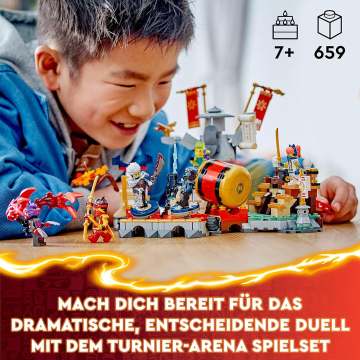 LEGO NINJAGO Turnier-Arena Abenteuer-Spielzeug für Kinder, Ninja-Spielset mit 6 Minifiguren, sammelb