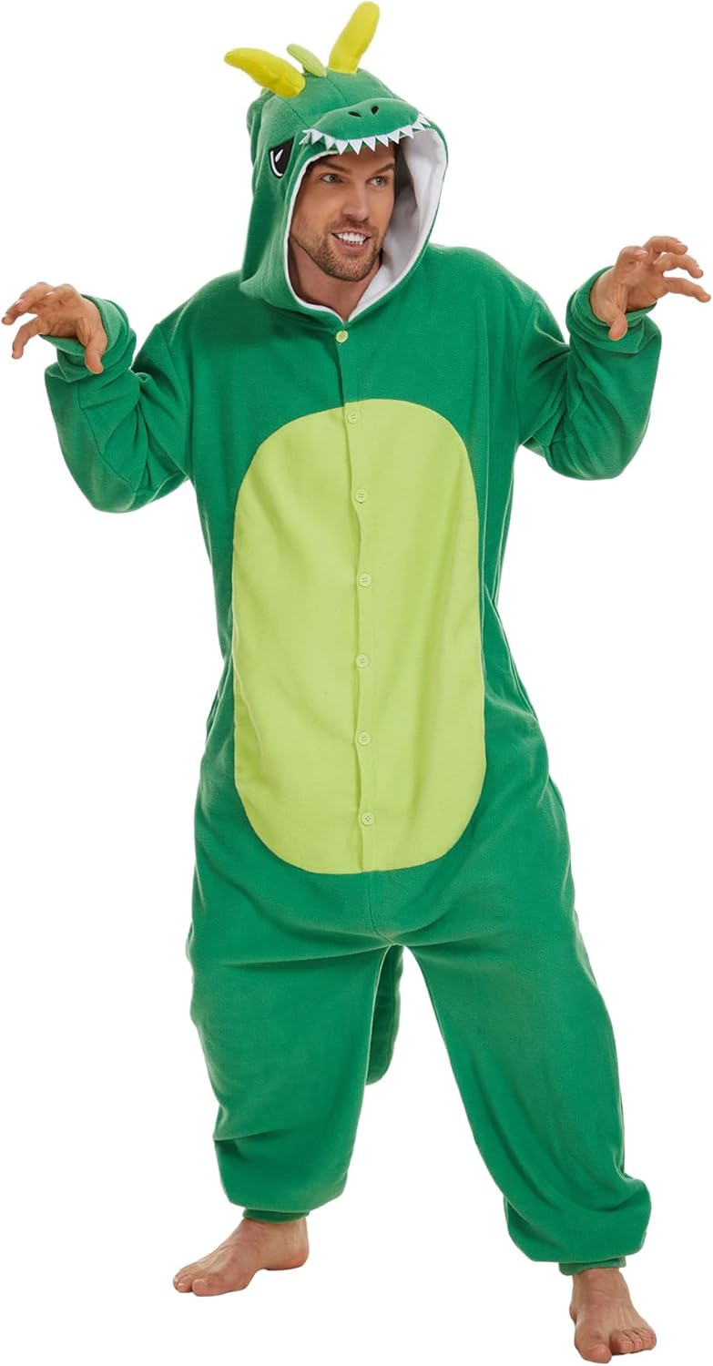 Guturris Unisex Drache Pyjamas Tier Schlafanzug Jumpsuit Halloween Cosplay Kostüm Schlafanzug Nachtw