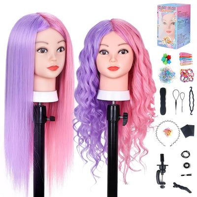 TopDirect Frisierkopf, 66cm/26 Zoll Puppenkopf zum Frisieren Langhaar, 50% natürliches Haar Training