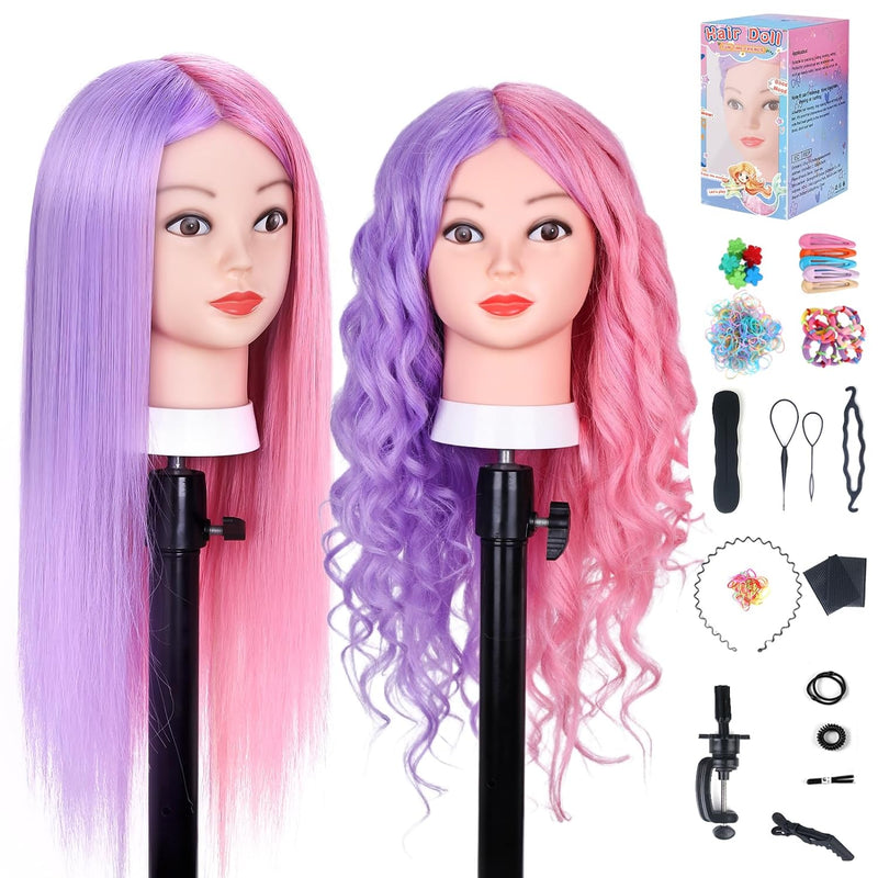 TopDirect Frisierkopf, 66cm/26 Zoll Puppenkopf zum Frisieren Langhaar, 50% natürliches Haar Training