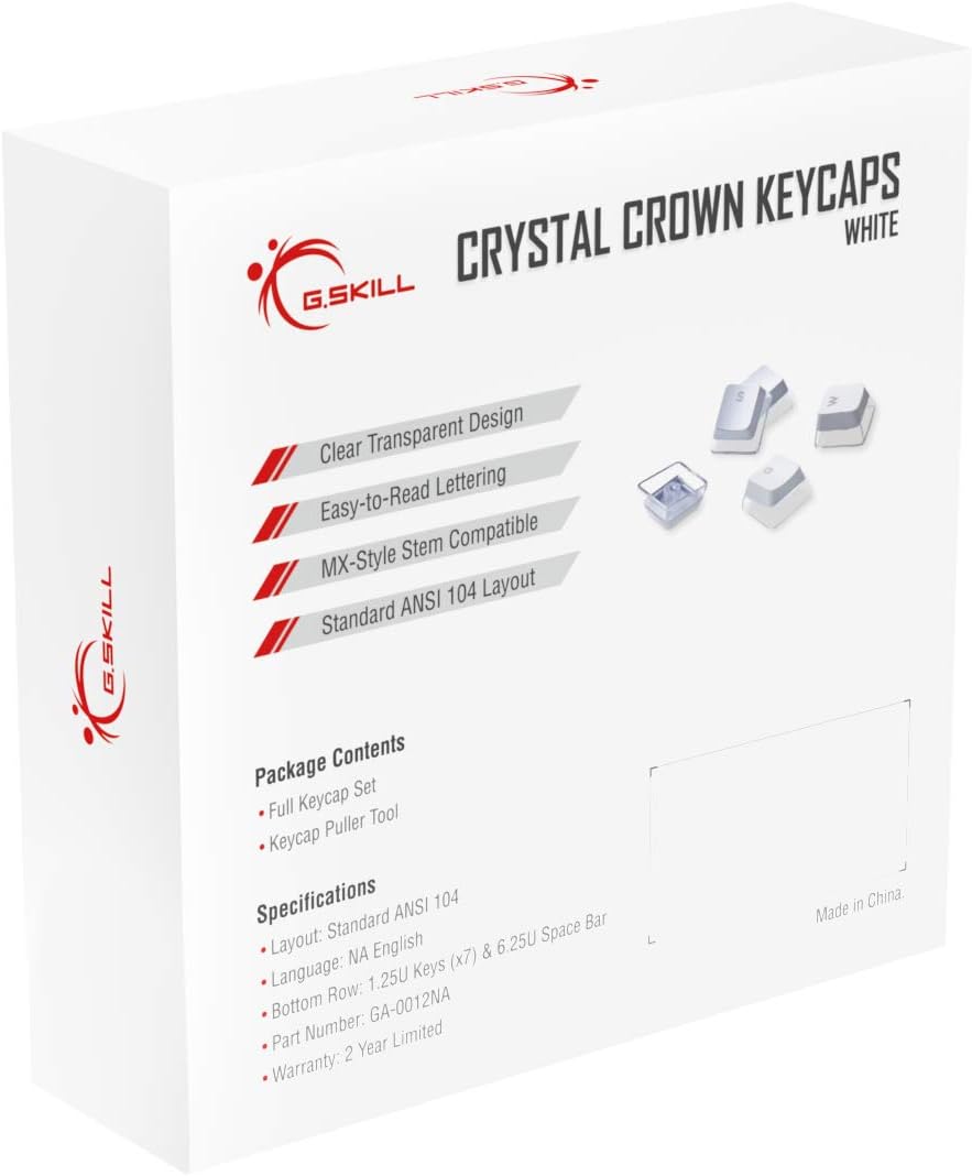 G.SKILL Crystal Crown Tastenkappen - Tastenkappen-Set mit transparenter Schicht für mechanische Tast