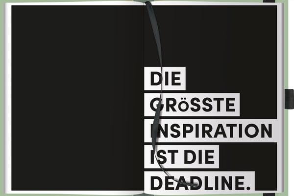 Projekt-Meeting-Planer Mint: Notizbuch A5, Ausfüllbuch mit Farbschnittkante, Lesebändchen, Stiftehal