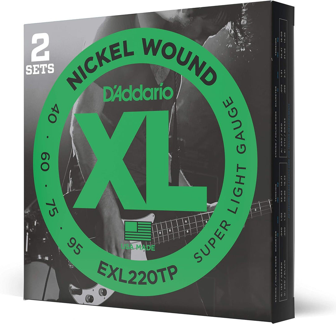 D'Addario E Bass Gitarrensaiten | Saiten E Bass | Bassgitarre Saiten | Saiten E-Bass | DER BELIEBTES