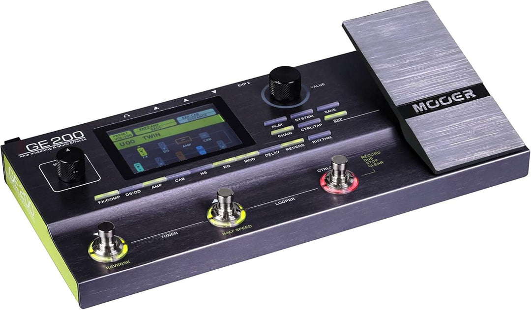Mooer GE200 Multi-Effect Guitar Pedal, Grey Single, Single