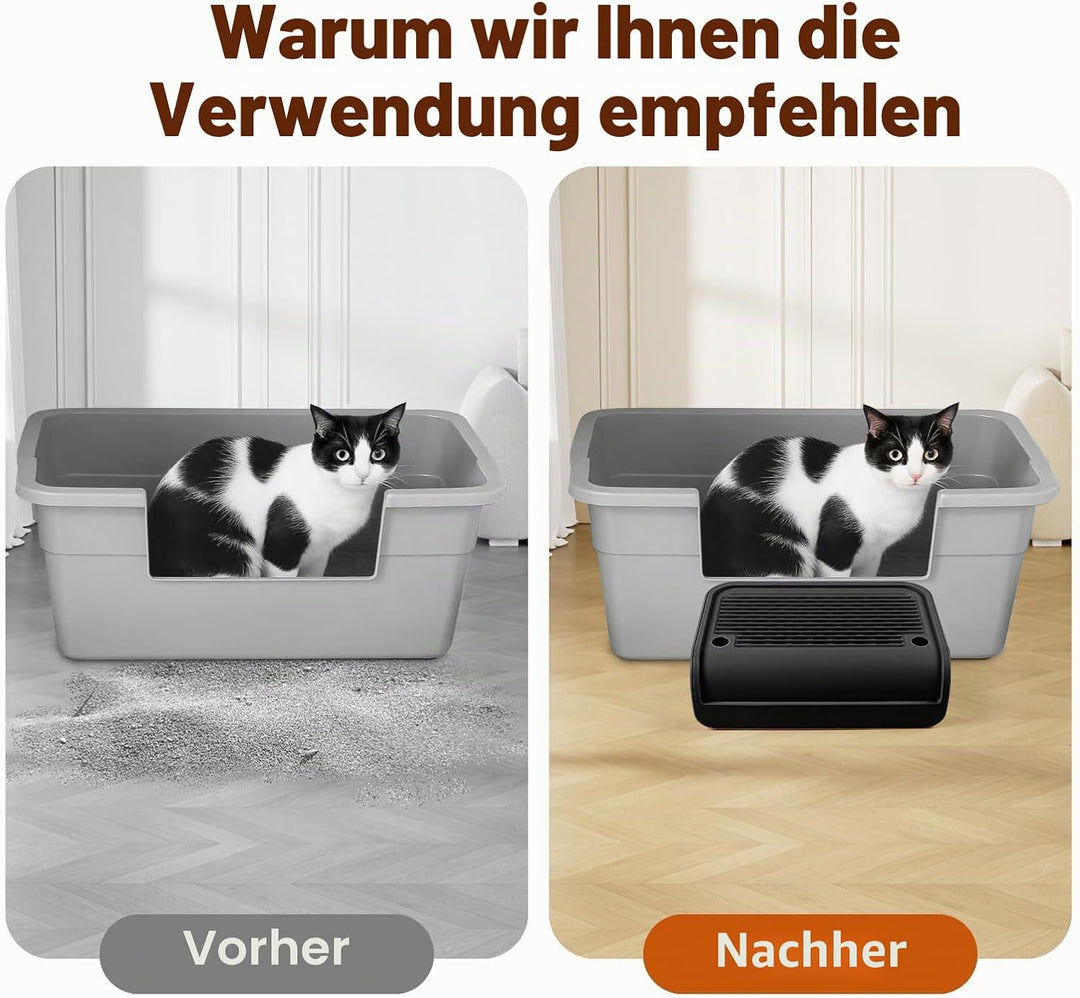 Kalolary Katzenstreu-Rampe mit Filtersystem – rutschfeste Treppe für Katzentoilette, Litter Catcher