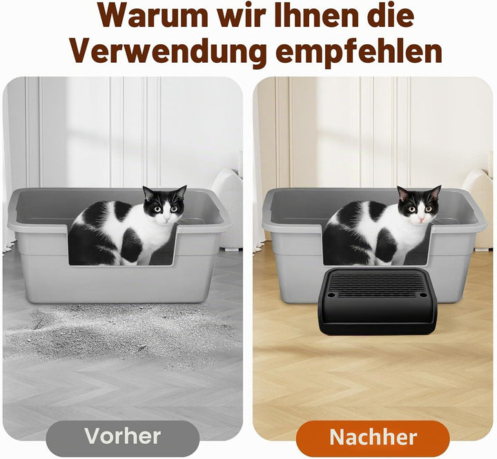 Kalolary Katzenstreu-Rampe mit Filtersystem – rutschfeste Treppe für Katzentoilette, Litter Catcher