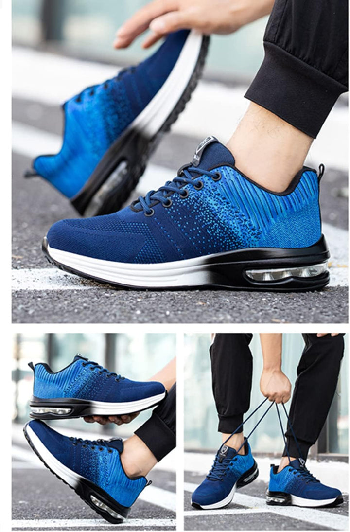 Blueskyli Sicherheitsschuhe Herren Leichte Arbeitsschuhe Damen Sportliche Atmungsaktive Stahlkappens