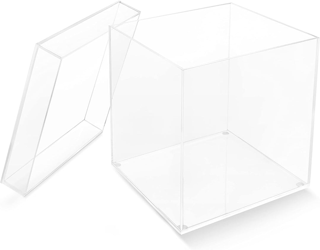 BELLE VOUS 5-Seitige Acrylbox mit Deckel - 20 x 20 x 20,5 cm - Kleine Transparente Box für Zuhause,