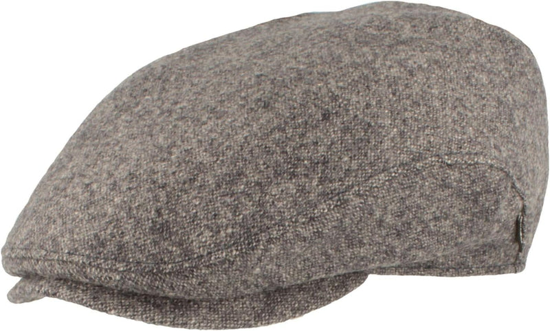 Breiter Herren Winter Schiebermütze mit Ohrenklappen Flatcap Schirmmütze 100% Wolle mit ausklappbare