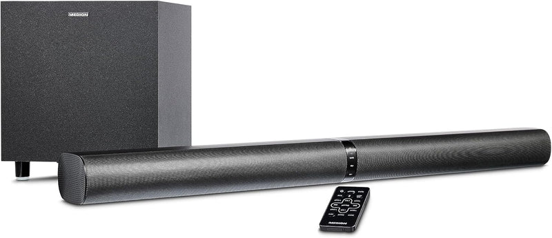 MEDION P64150 2in1 Convertible Bluetooth TV Soundbar mit Funk-Subwoofer (2.1 Soundbar, 2 x 30 Watt,