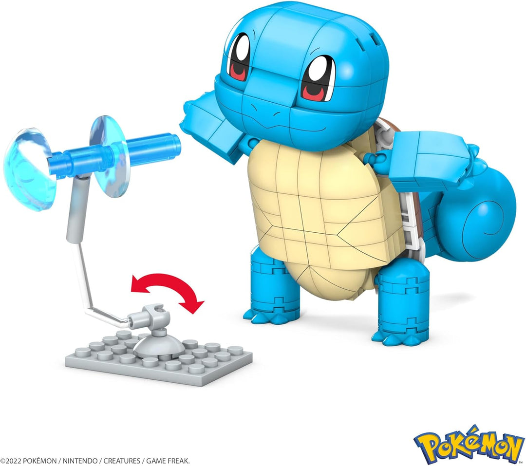MEGA POKÉMON Bauset - bewegliche Schiggy-Figur, Pokéball und 199 kompatible Bausteine für authentisc