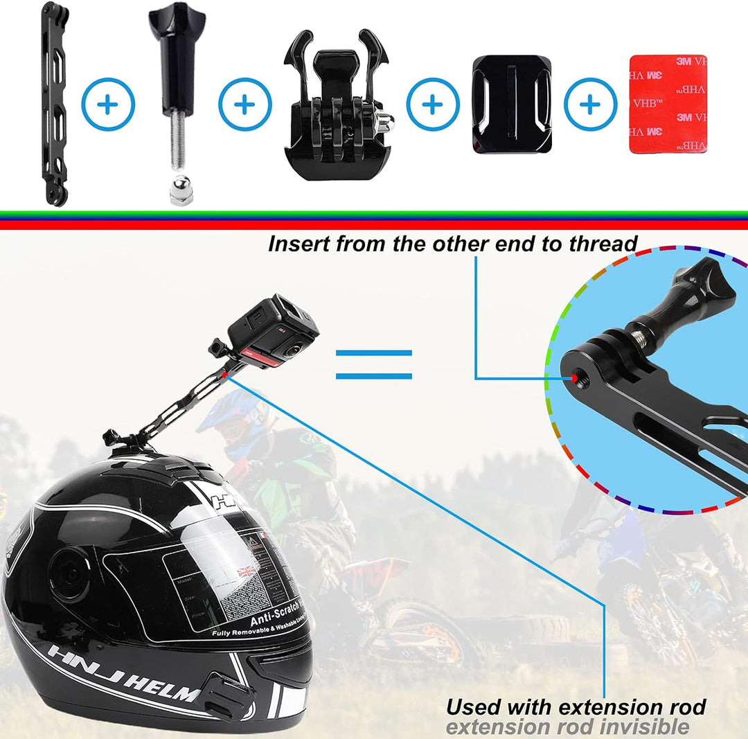 Motorrad-Zubehörset für Insta360 One X2, One X, One R, Gopro Hero Max, Fusion, DJI OSMO
