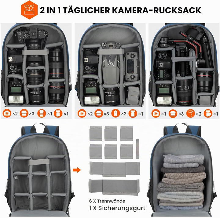 TARION Kamerarucksack Klein Fotorucksack Kameratasche: Kamera Rucksack Kompakt Kamerarucksäcke Leich