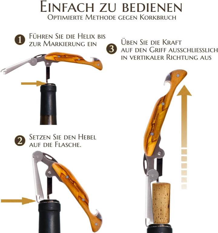 Professionelles Kellnermesser für Profis - FALCORK® (1-Stufige, 44-mm-Extraktion), 1-Stufige, 44-mm-