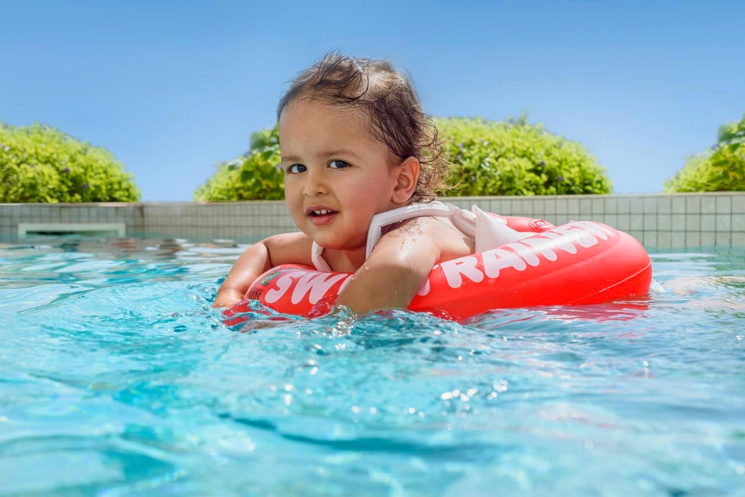 FREDS SWIM ACADEMY SWIMTRAINER Classic Rot - Schwimmtrainer für Kinder von 3 Monaten bis 4 Jahren, a
