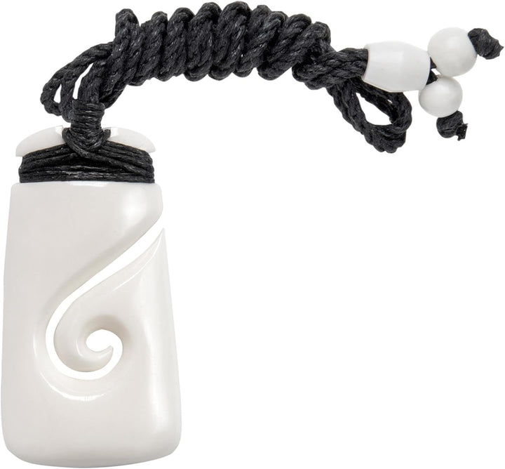 81stgeneration Damen Herren Handgeschnitzte Knochen Maori Toki Koru HEI Matau Anhänger Halskette