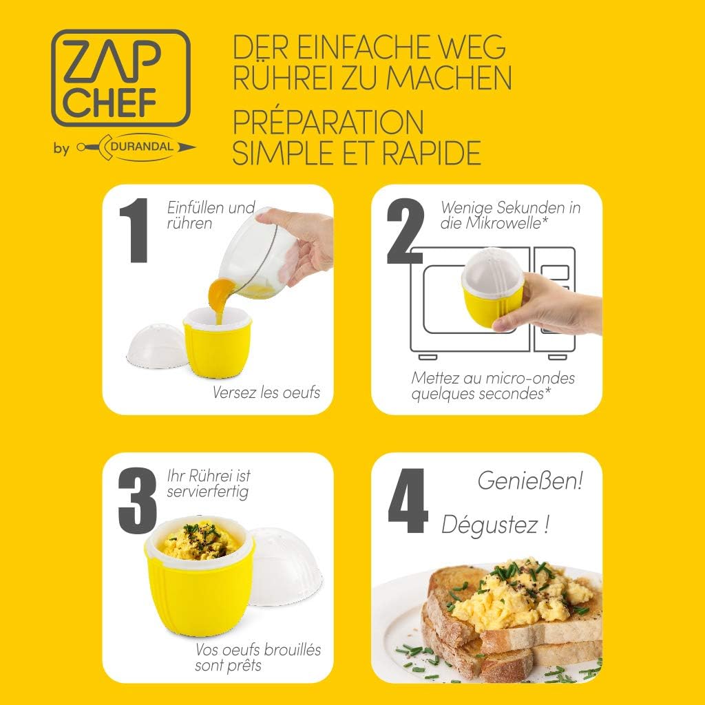 Durandal Eierkocher Mikrowelle | Crackin‘ Egg Mikrowellen Eierkocher | Ideal zum pochieren & als Ome
