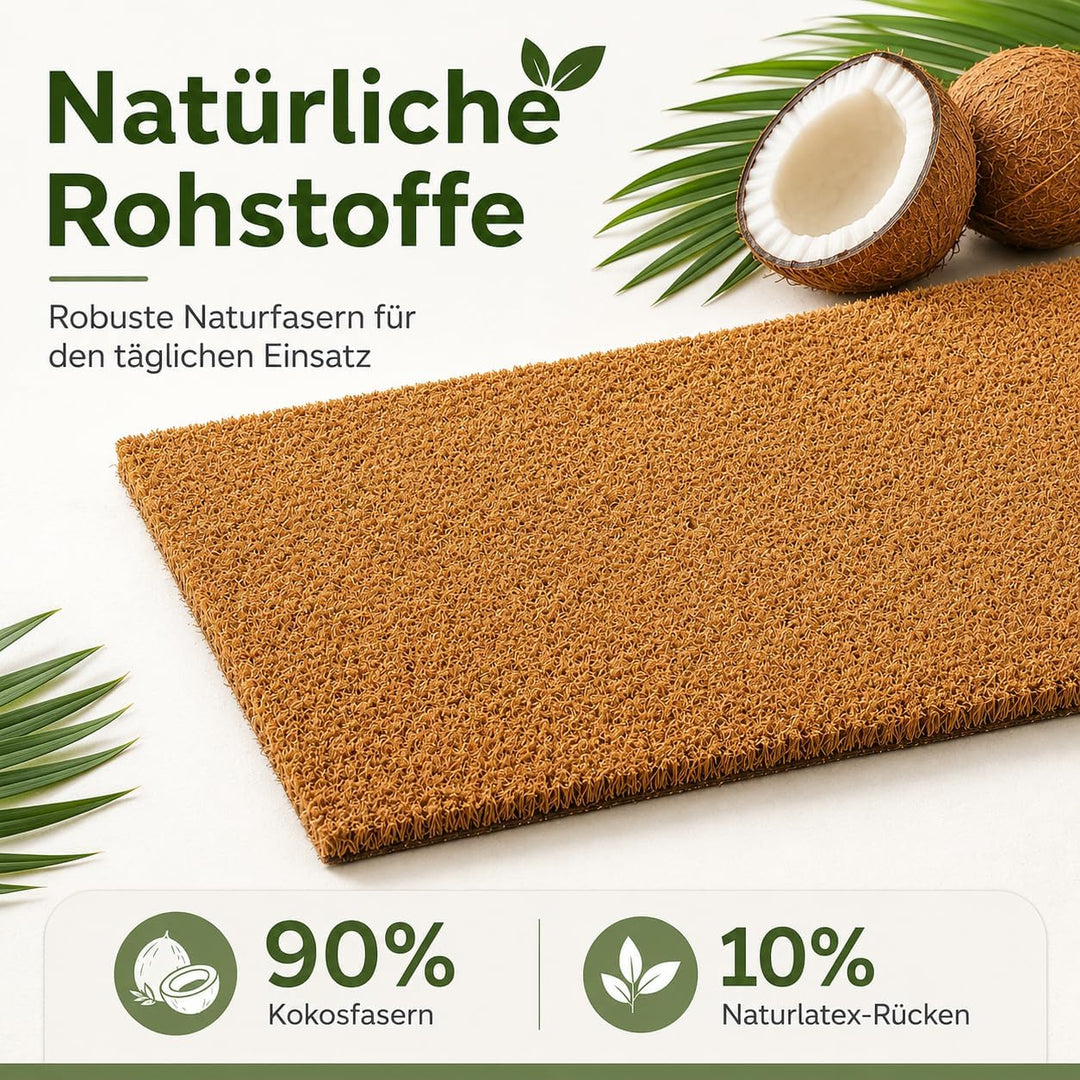 Entrando Fussmatte aus Kokos - optimale Türmatte für den Aussenbereich - rutschfest, wetterfest, für