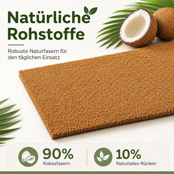 Entrando Fussmatte aus Kokos - optimale Türmatte für den Aussenbereich - rutschfest, wetterfest, für