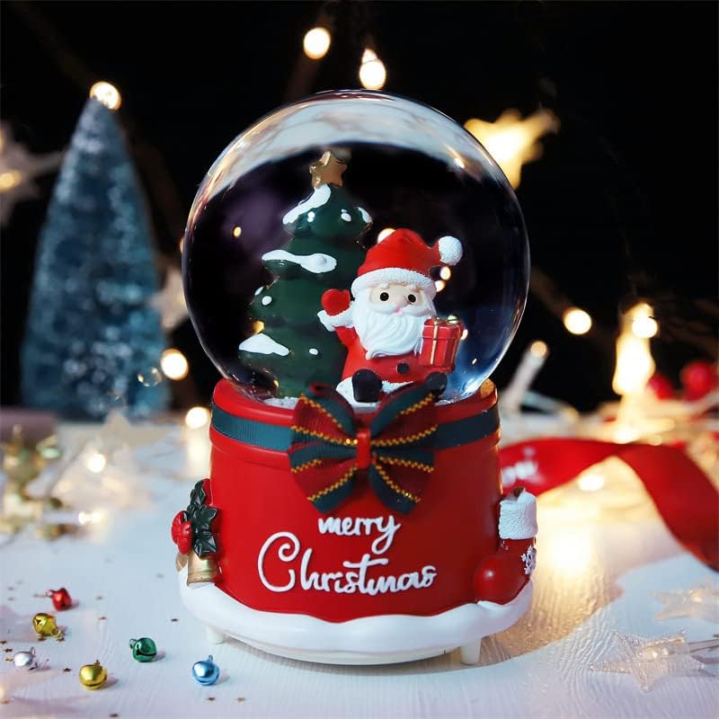 Daixilan Weihnachten Schneekugel Laterne Musical, Schneekugeln Weihnachten mit Musik, Glitter Schnee