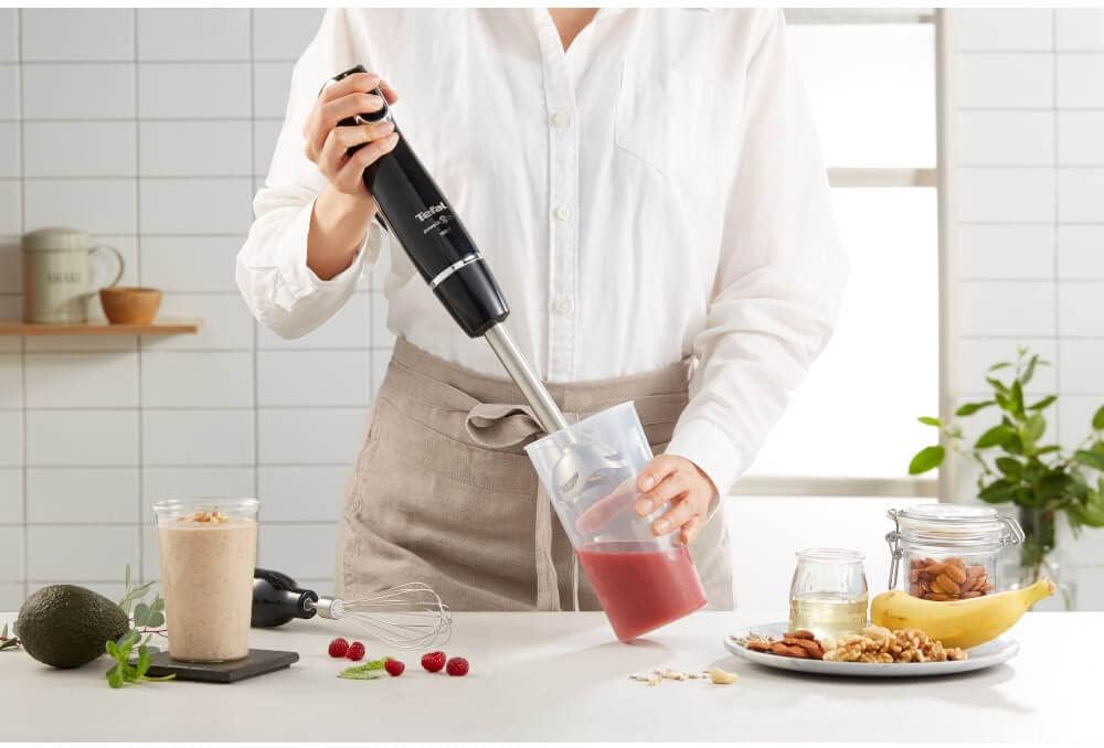 Tefal InfinyForce 3 in 1 HB943838 Stabmixer, 1000 W, 0.8 l, Schwarz