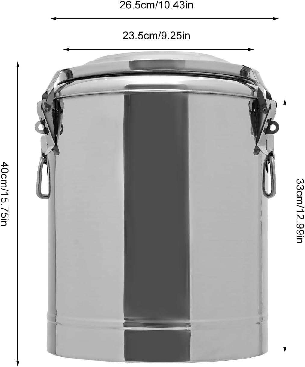 20L Edelstahl Isoliert Eimer, Thermobehälter, Isolierter Eimer, Isolierkanne, Thermobox, Warmhaltebe
